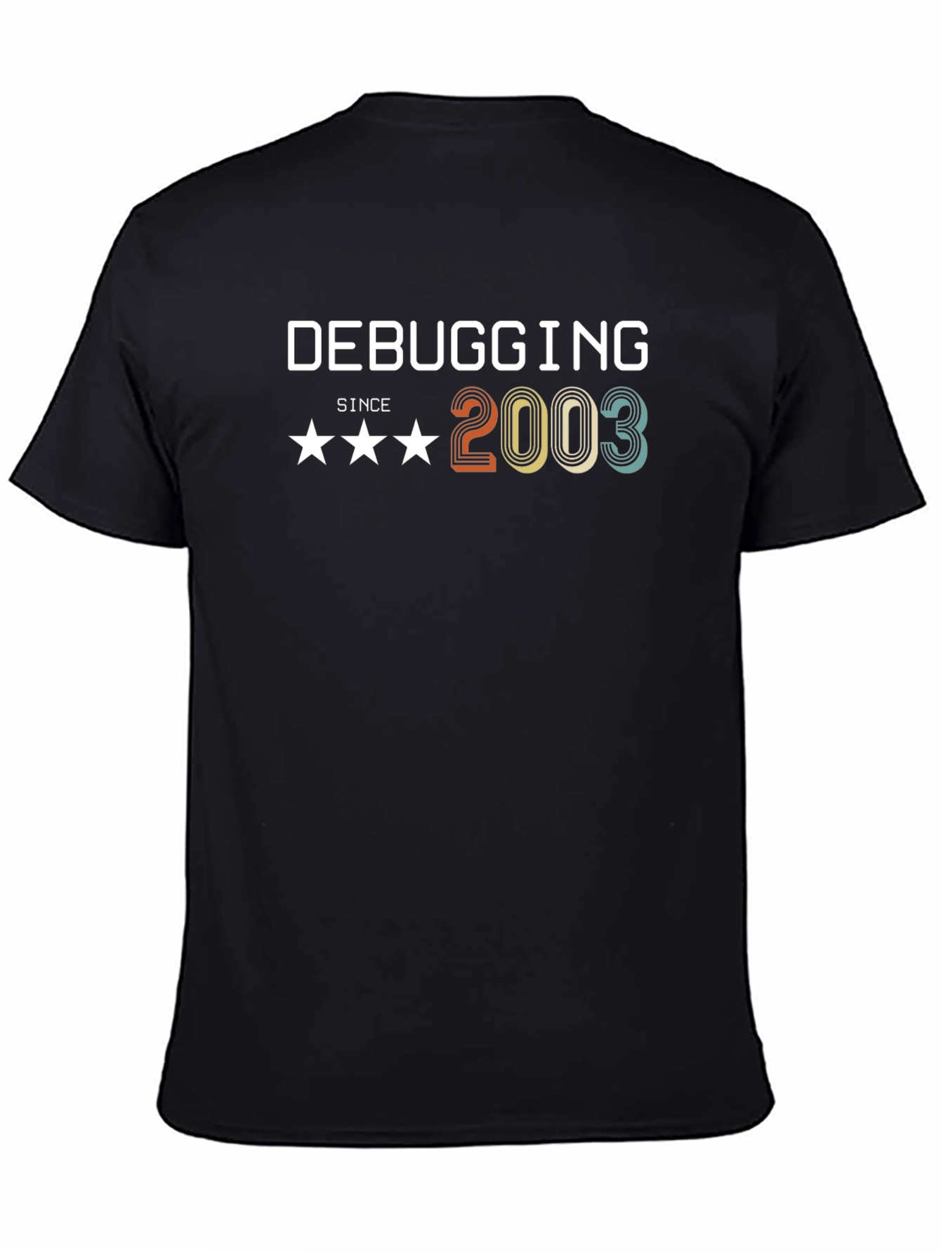 Debugging Since 2003 T-Shirt - Black Graphic Tee