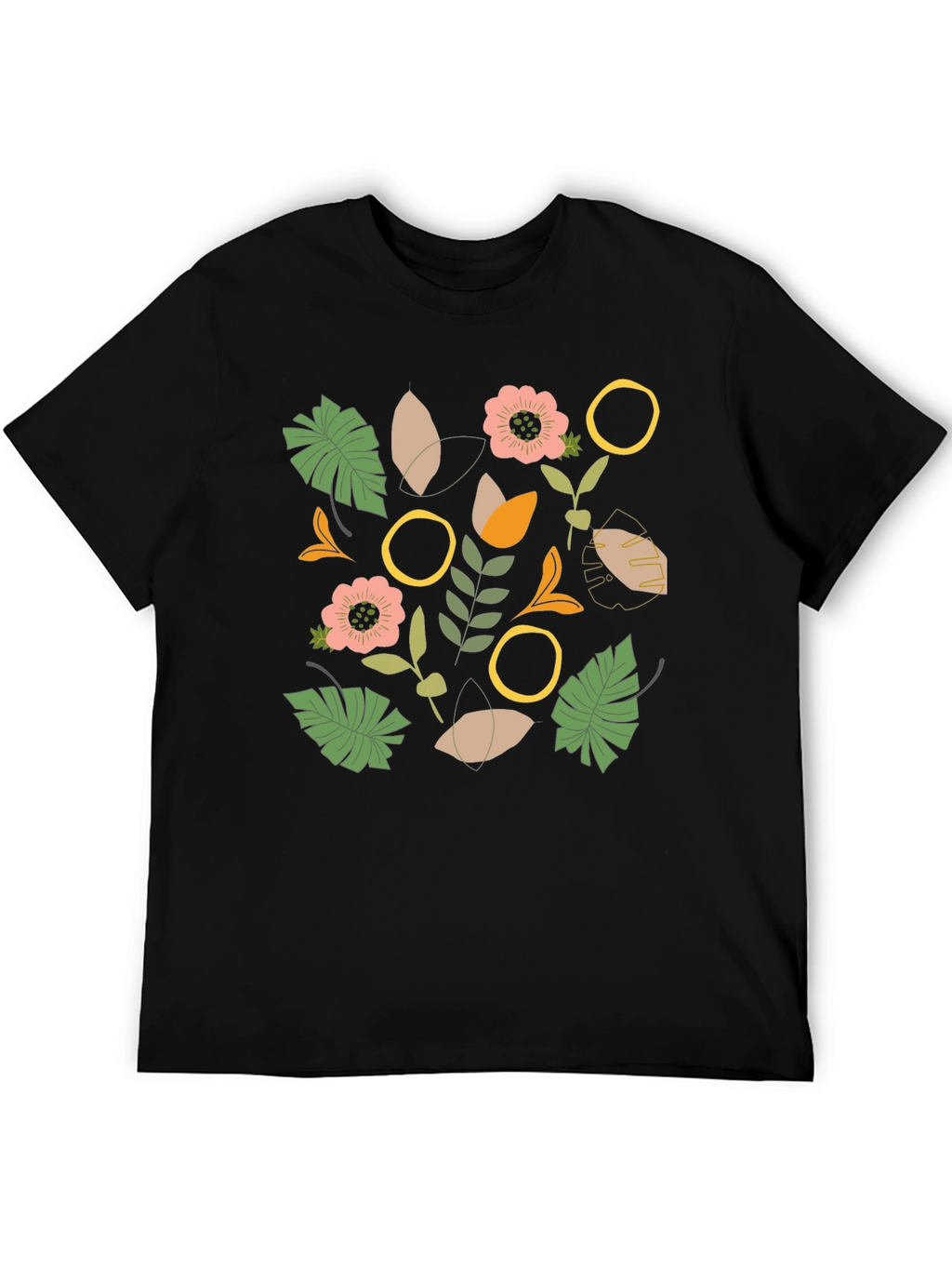 Botanical Graphic Black T-Shirt