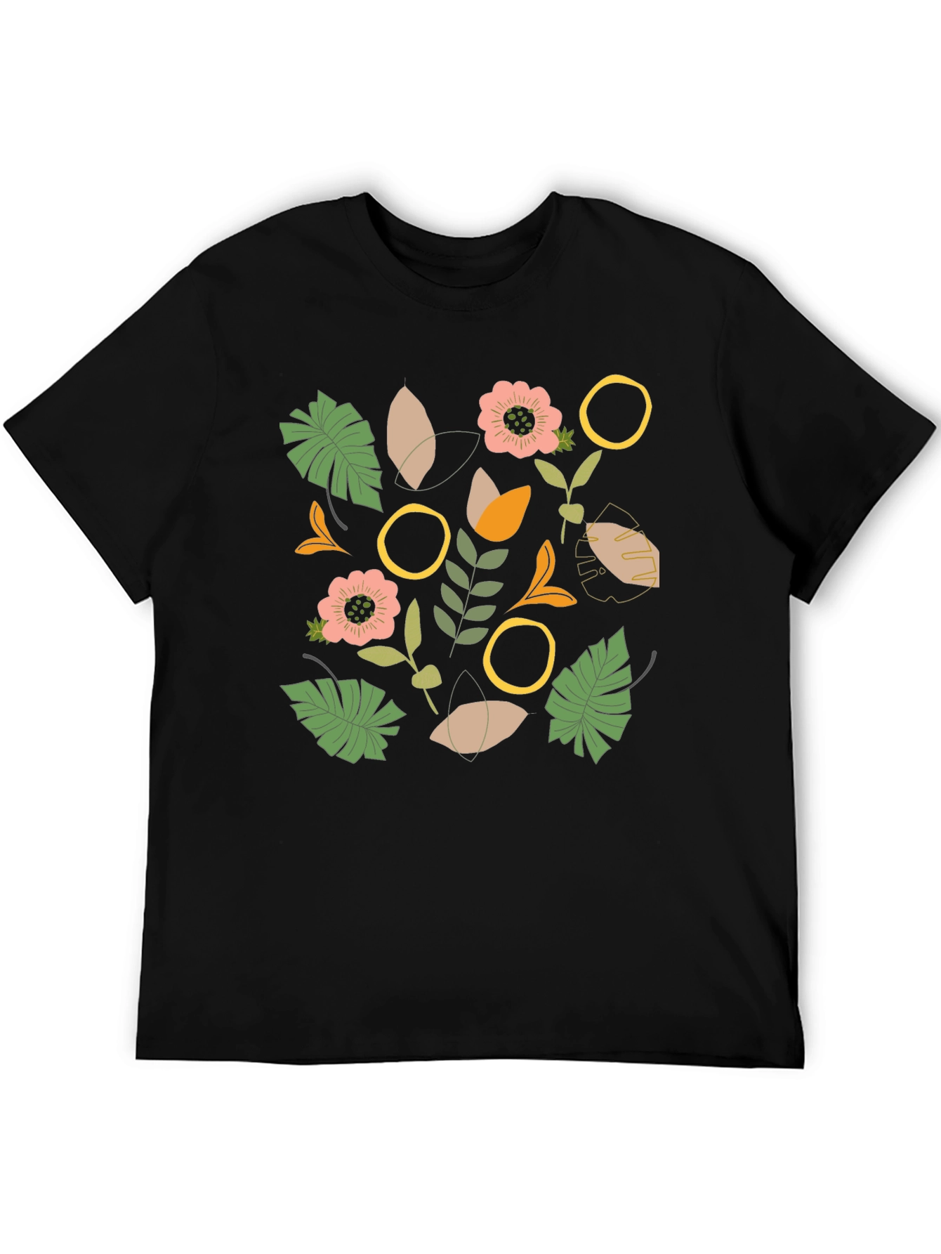 Botanical Graphic Black T-Shirt
