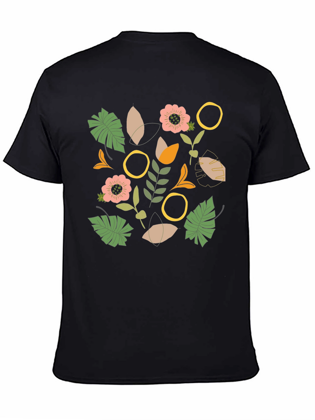 Botanical Graphic Black T-Shirt