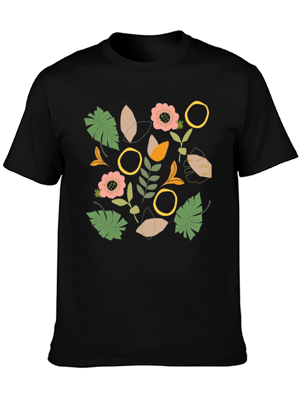 Botanical Graphic Black T-Shirt