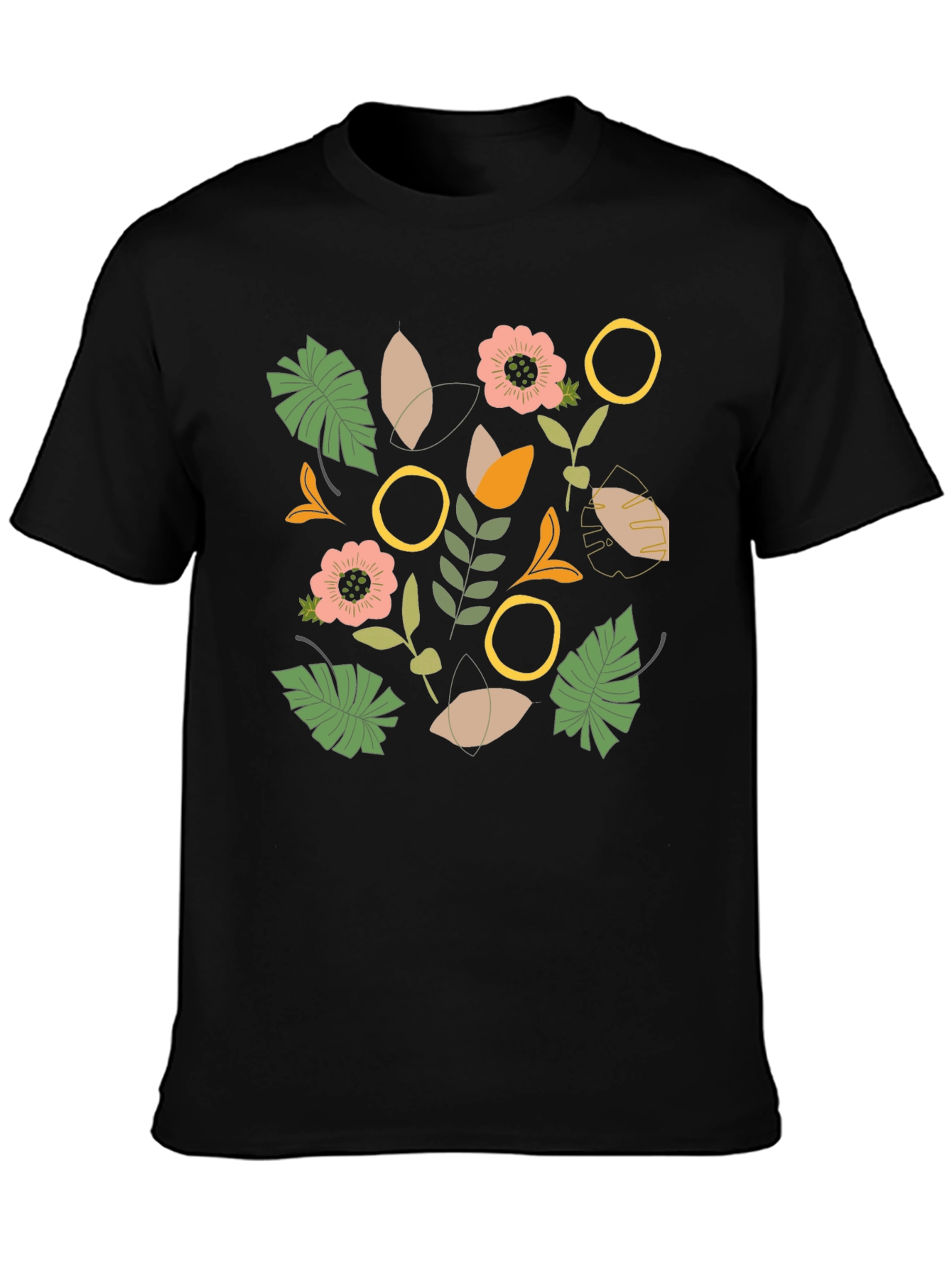 Botanical Graphic Black T-Shirt