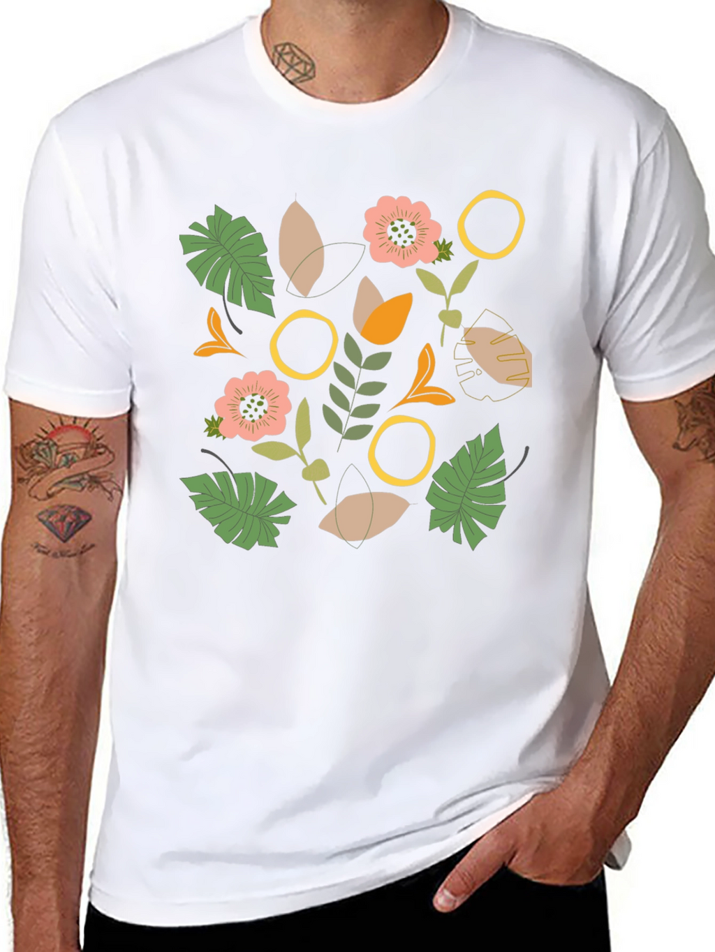 Botanical Graphic Black T-Shirt