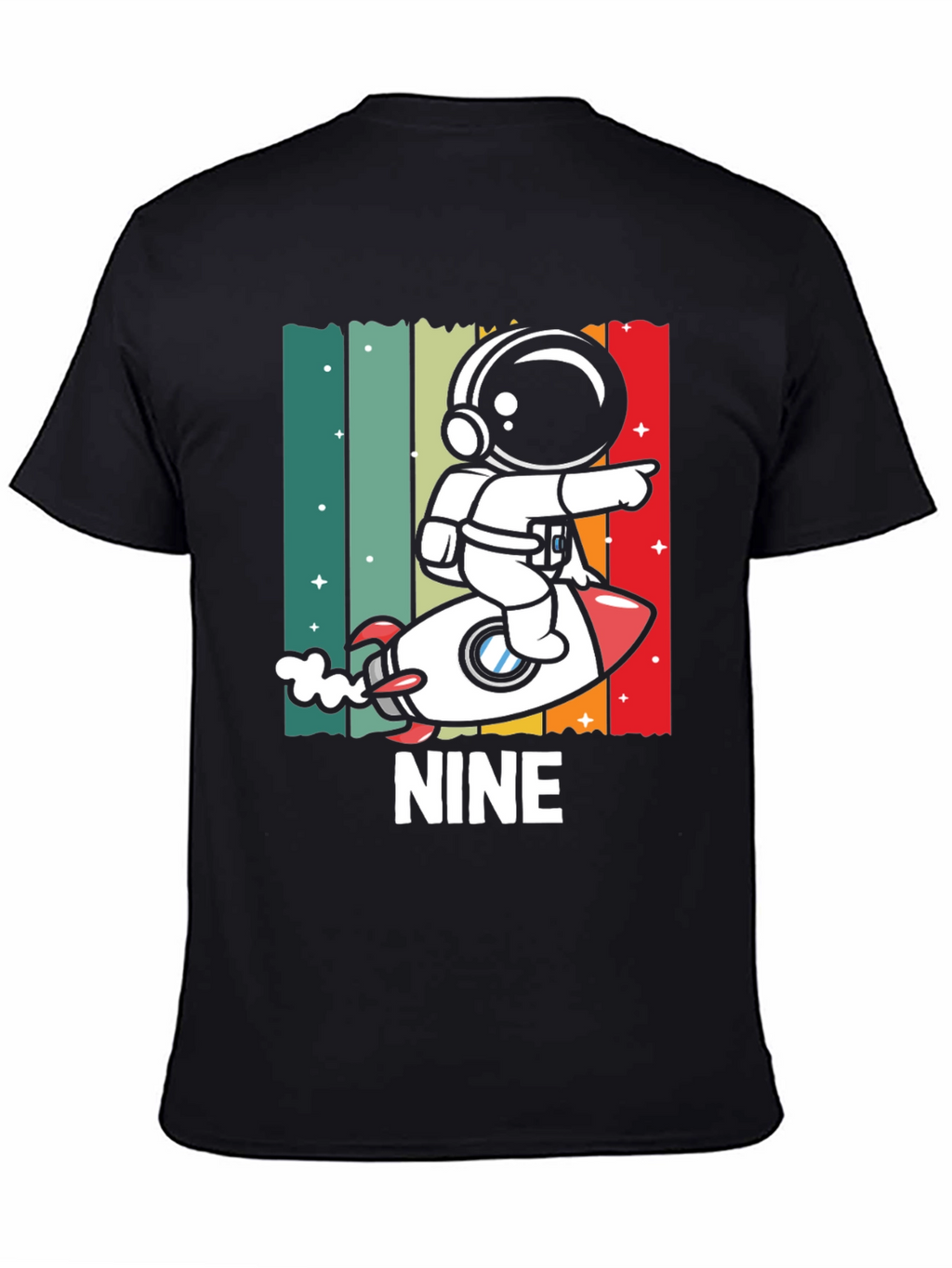 NINE Astronaut Rocket Birthday Shirt