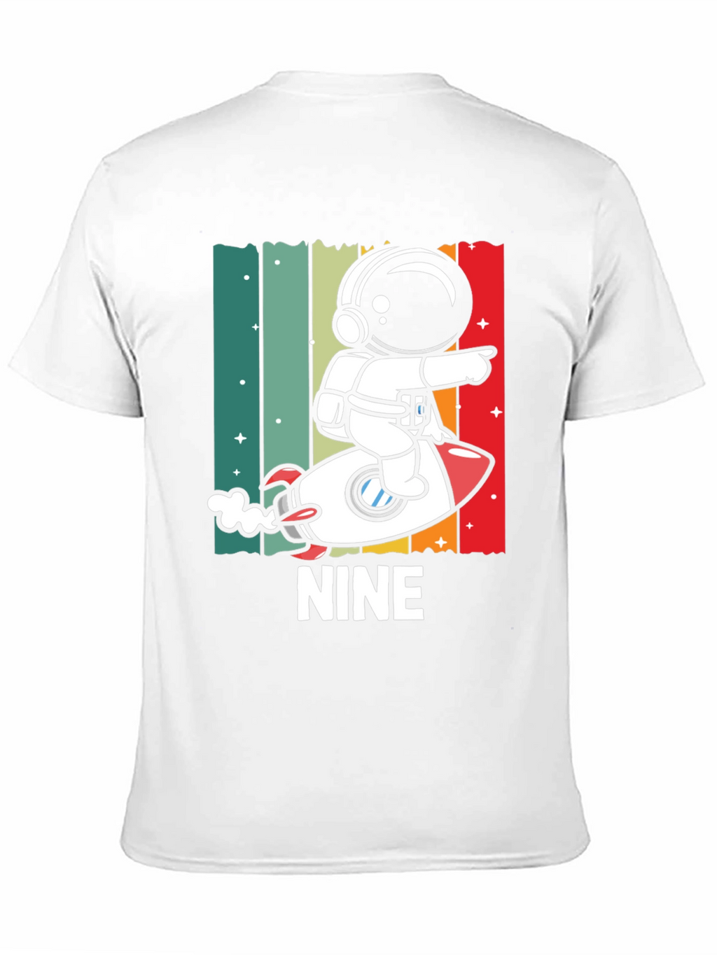NINE Astronaut Rocket Birthday Shirt