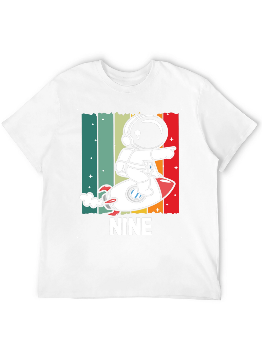 NINE Astronaut Rocket Birthday Shirt