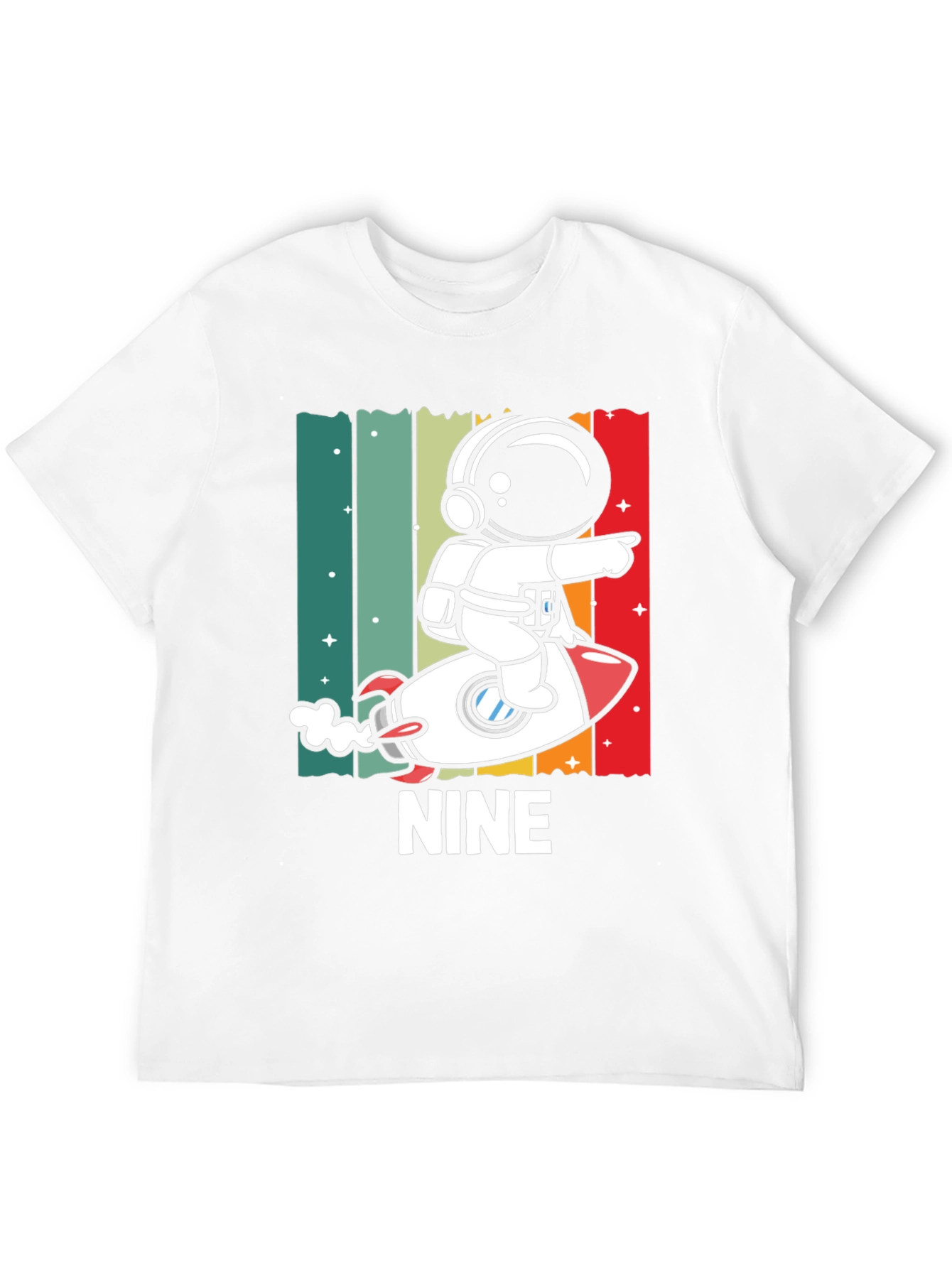 NINE Astronaut Rocket Birthday Shirt
