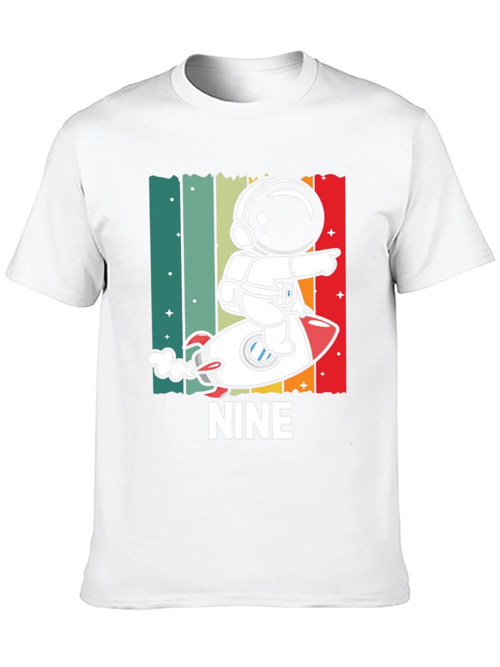NINE Astronaut Rocket Birthday Shirt