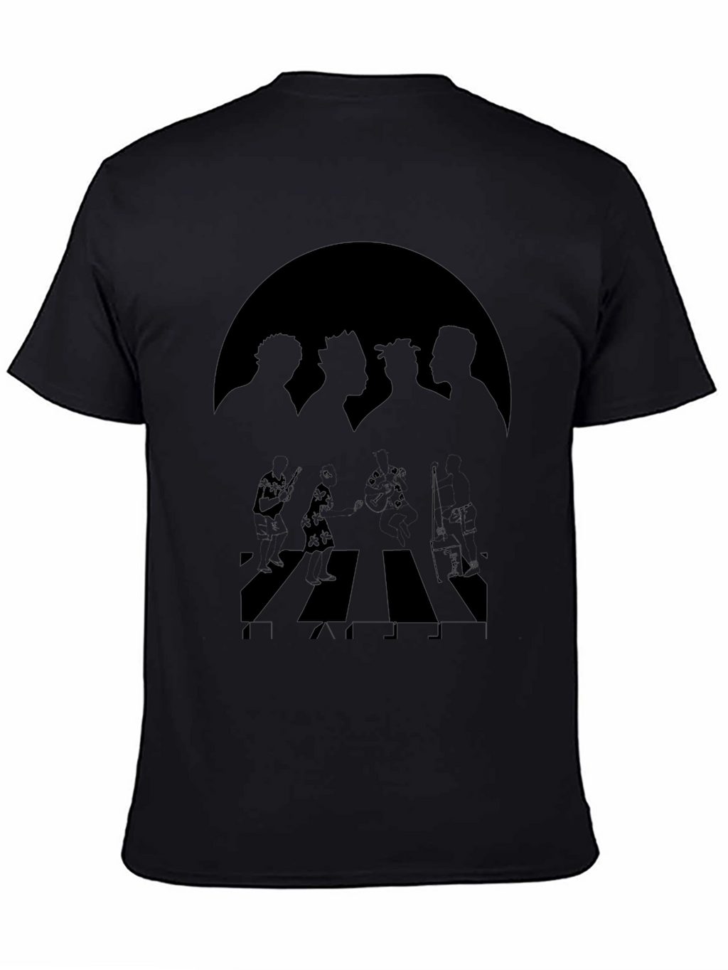 One Piece Abbey Road Style Black T-Shirt