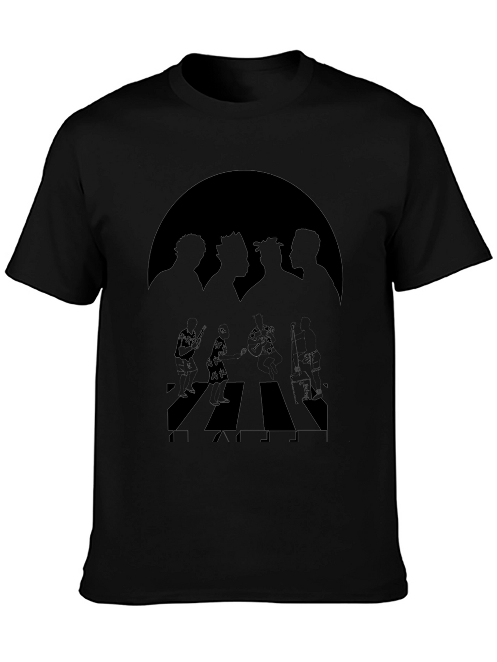 One Piece Abbey Road Style Black T-Shirt