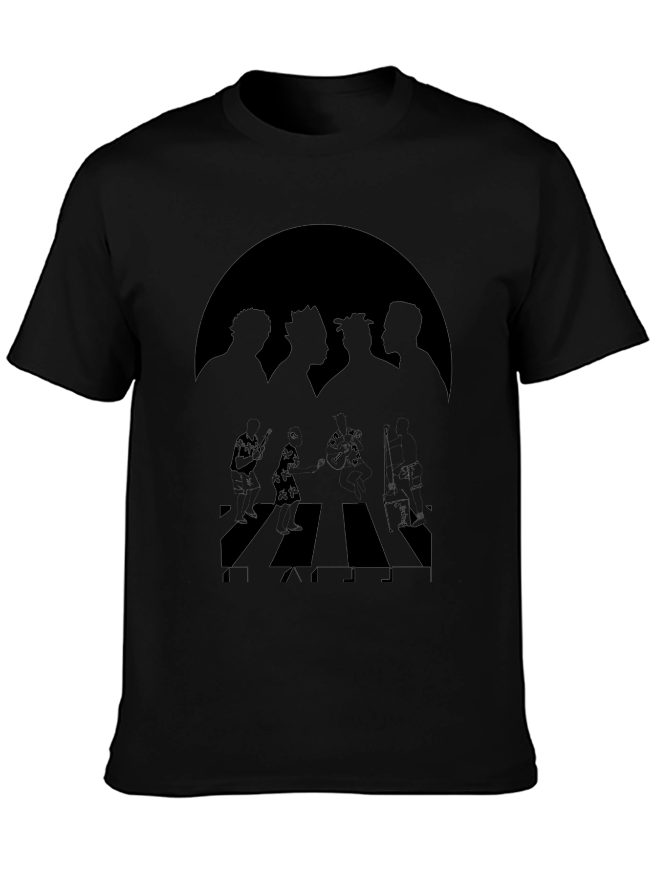 One Piece Abbey Road Style Black T-Shirt