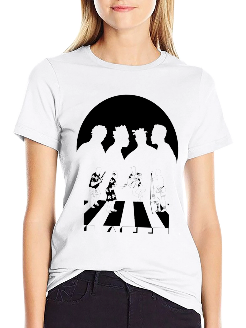 One Piece Abbey Road Style Black T-Shirt