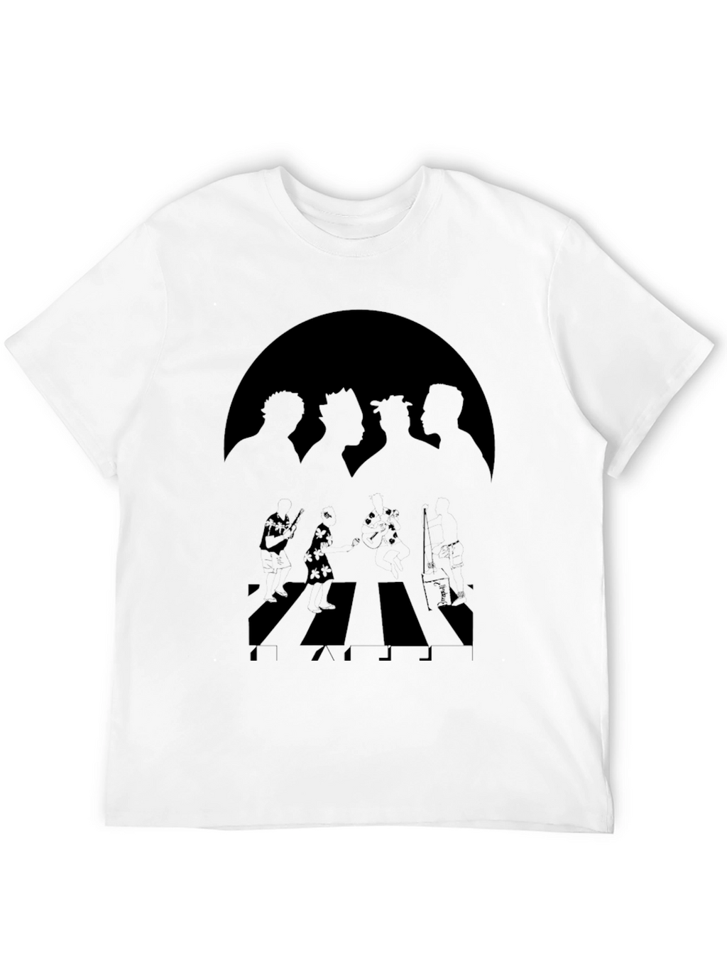 One Piece Abbey Road Style Black T-Shirt