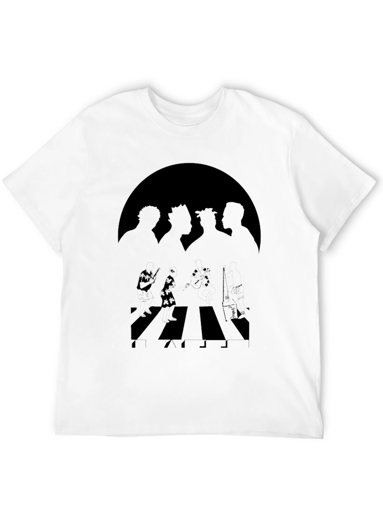 One Piece Abbey Road Style Black T-Shirt