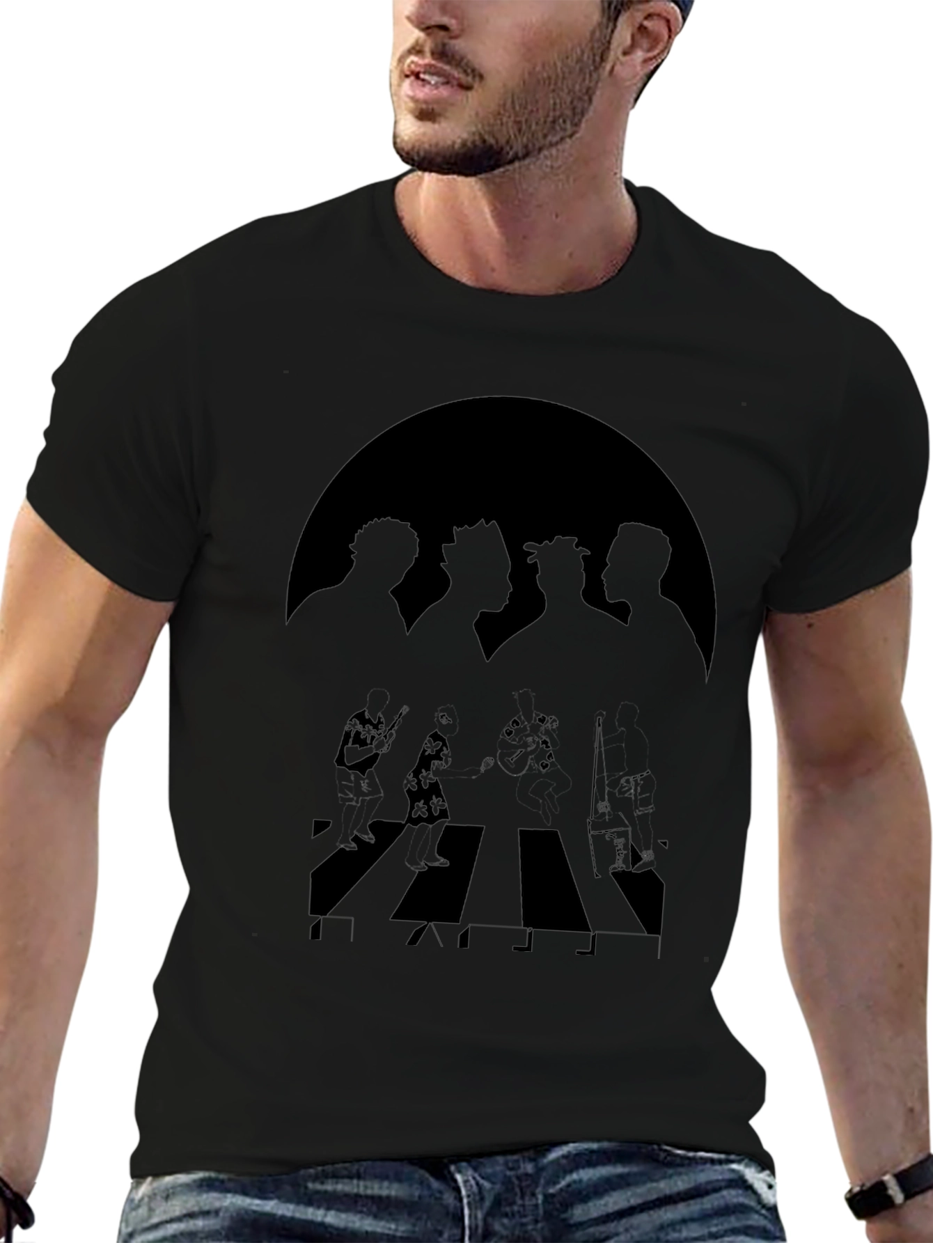 One Piece Abbey Road Style Black T-Shirt