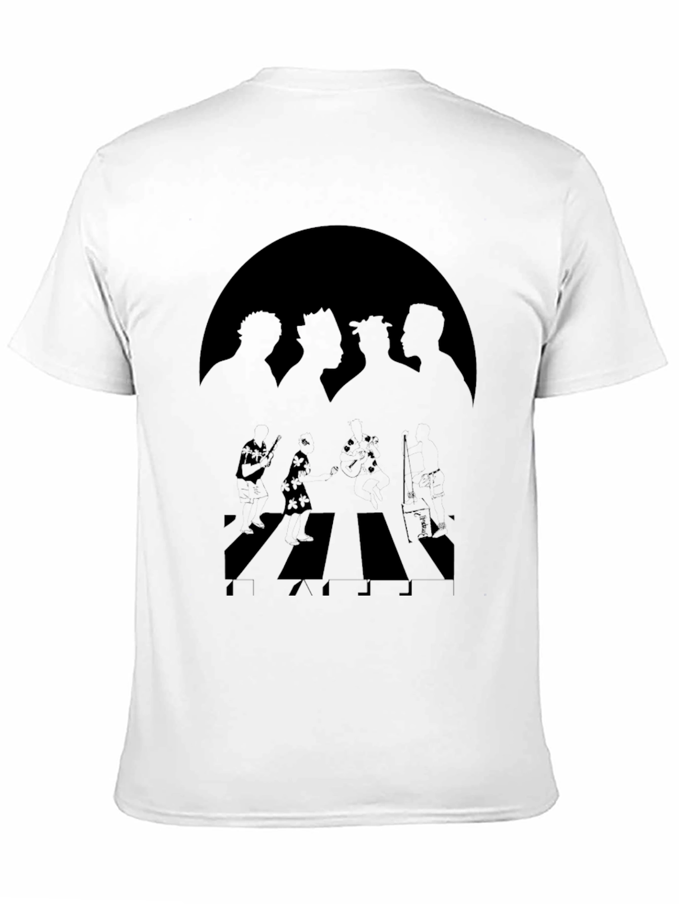 One Piece Abbey Road Style Black T-Shirt