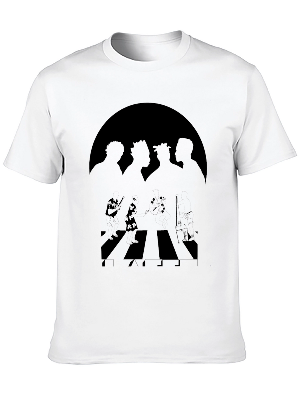 One Piece Abbey Road Style Black T-Shirt
