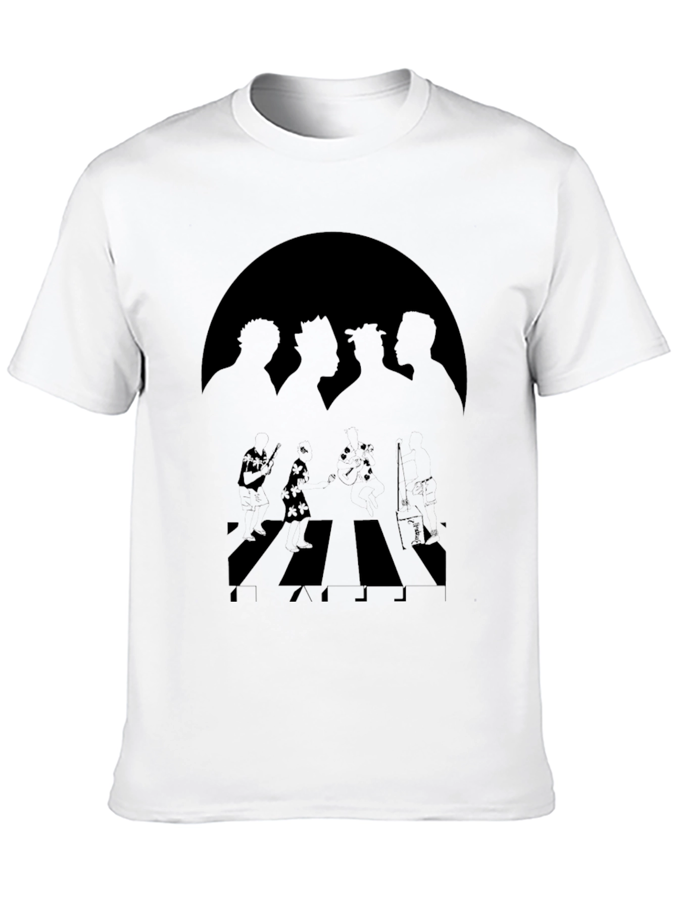 One Piece Abbey Road Style Black T-Shirt