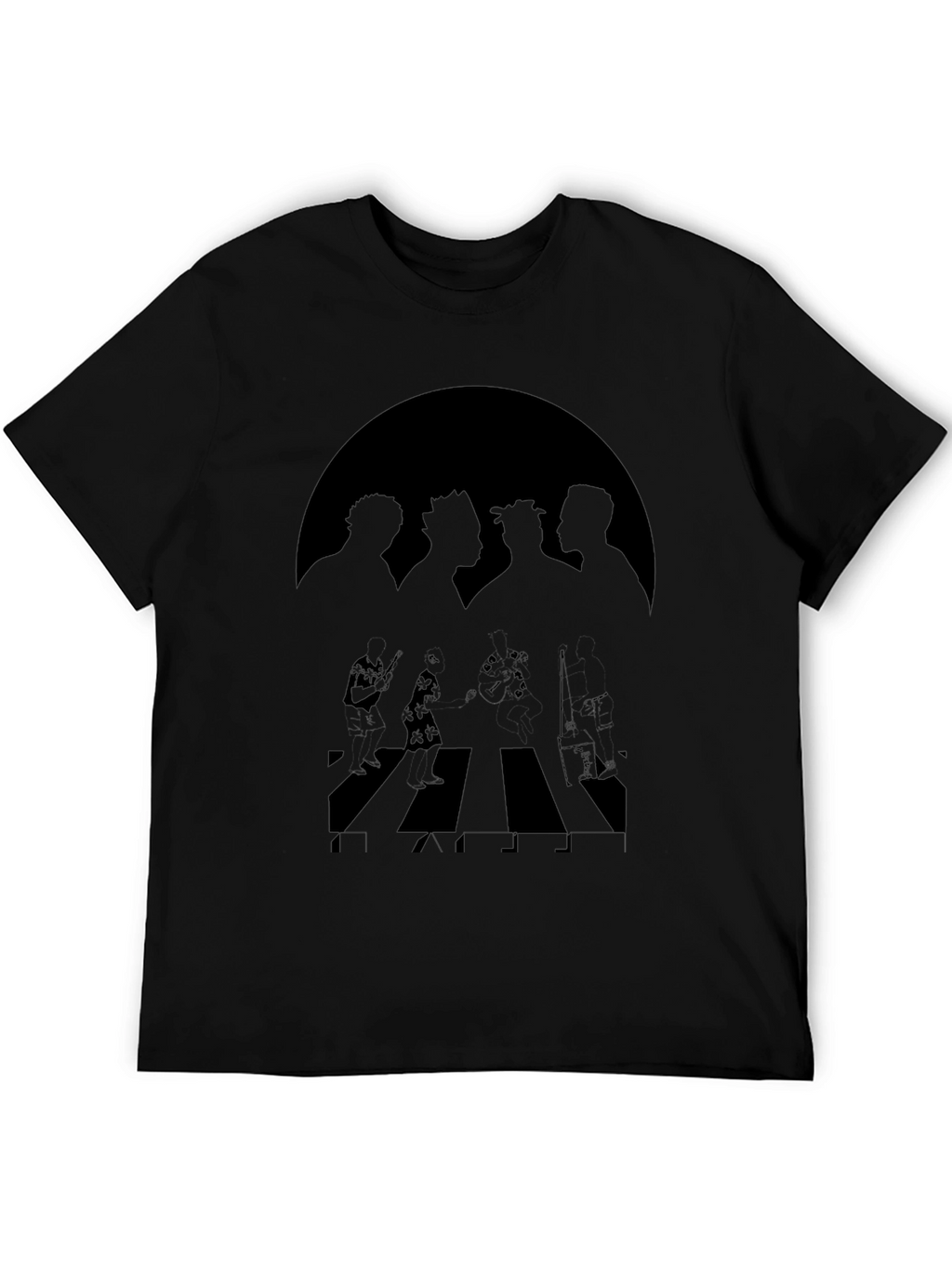 One Piece Abbey Road Style Black T-Shirt