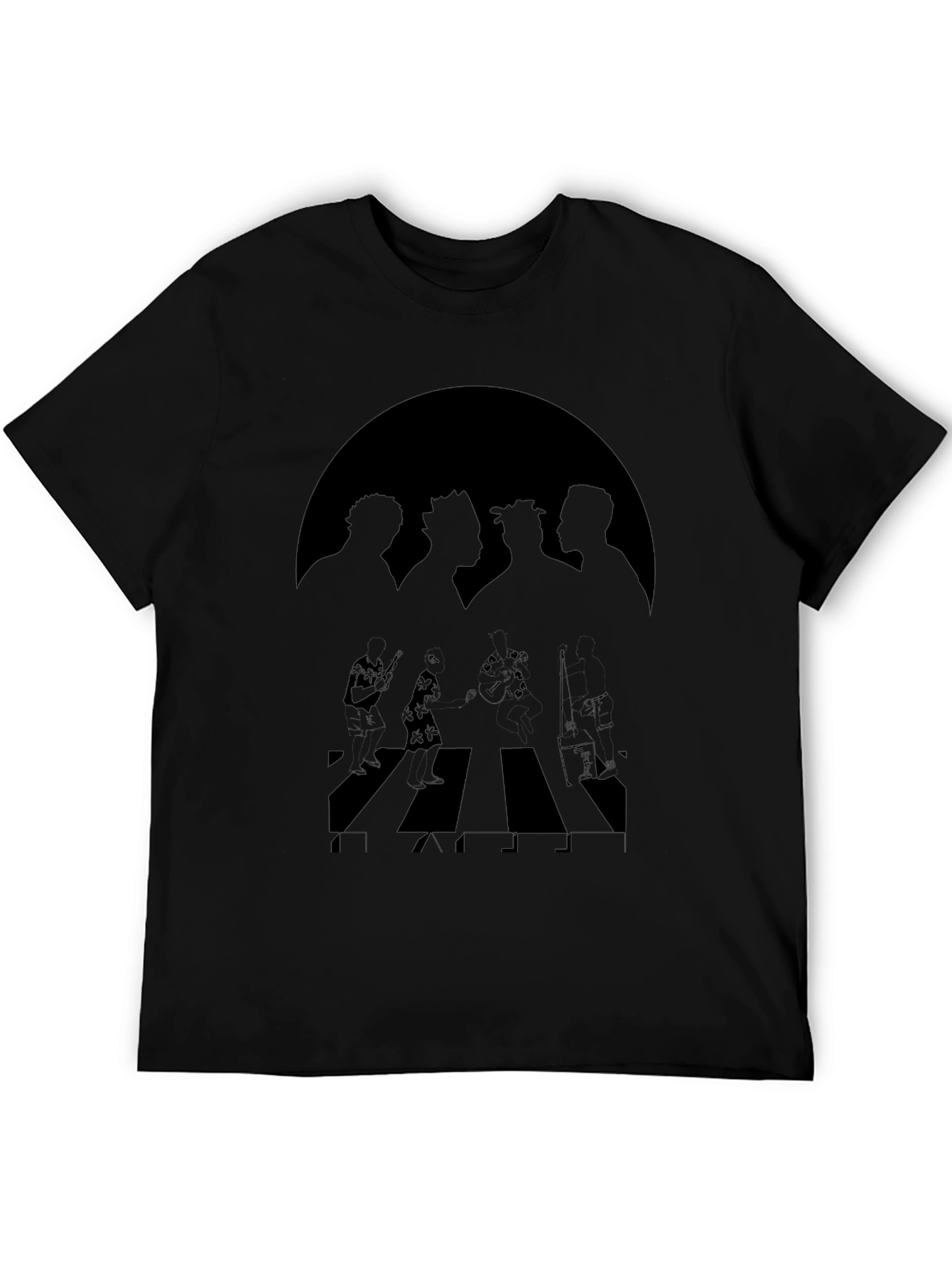 One Piece Abbey Road Style Black T-Shirt