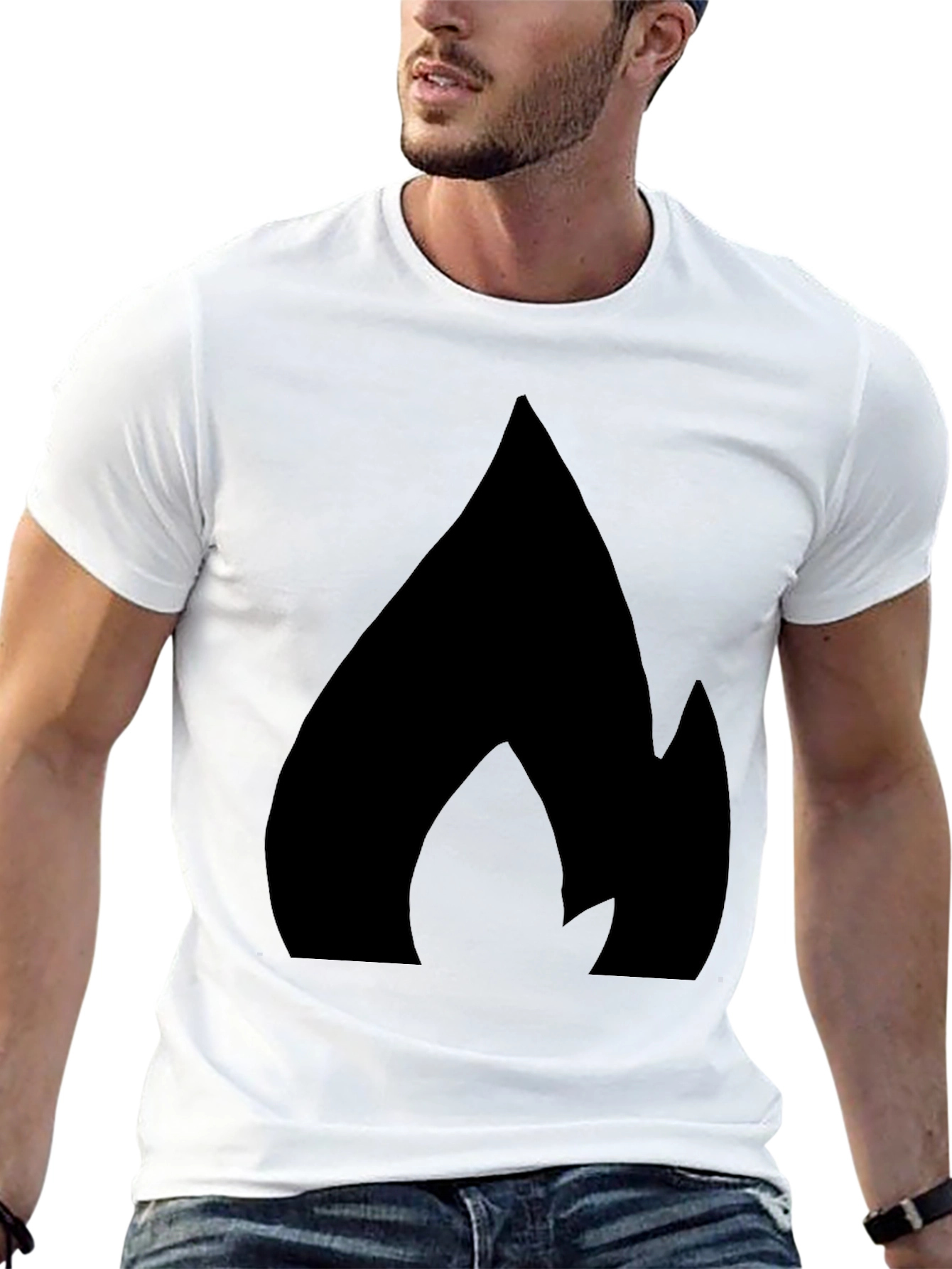 Bold Flame Graphic Black T-Shirt