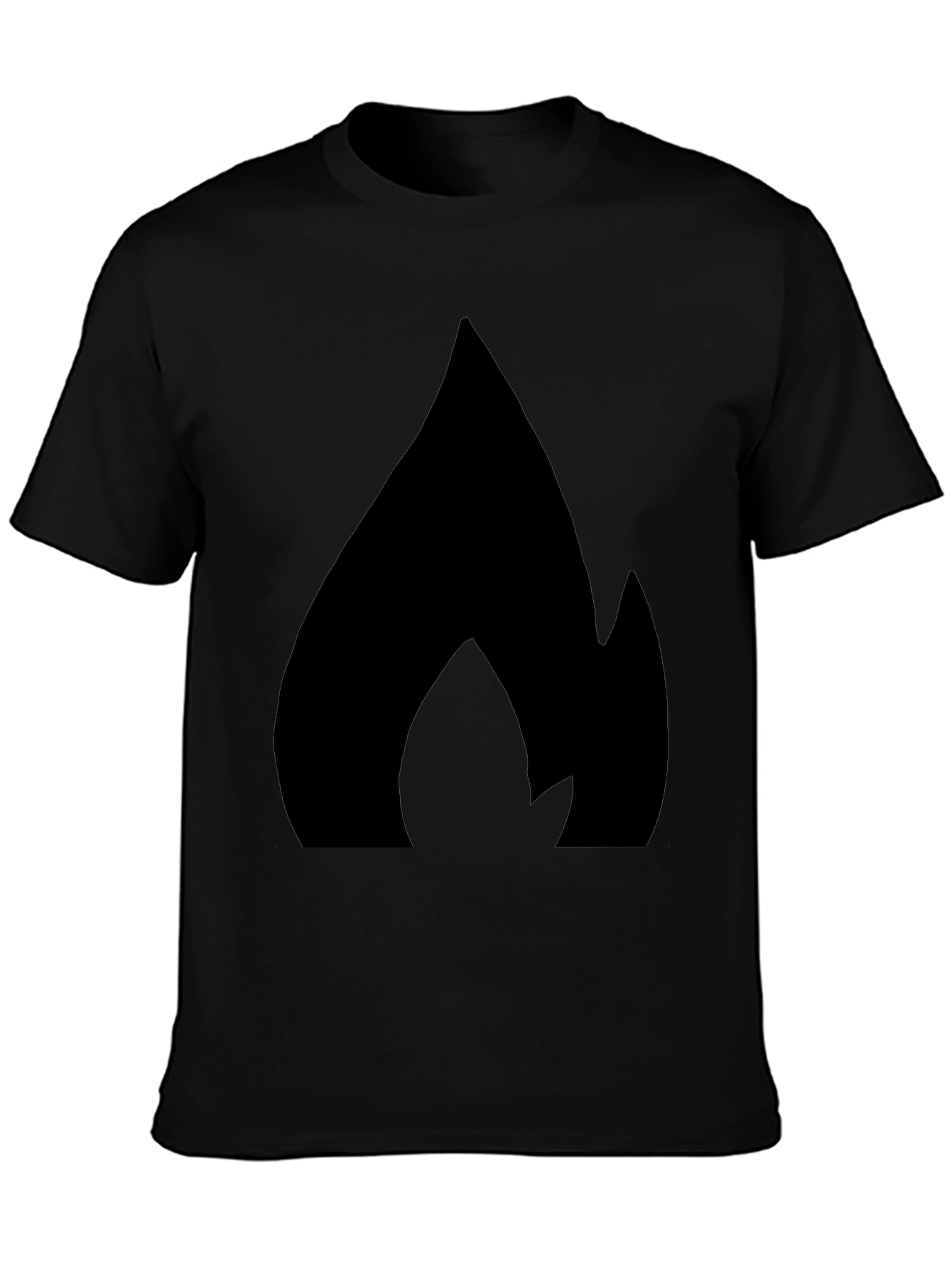 Bold Flame Graphic Black T-Shirt