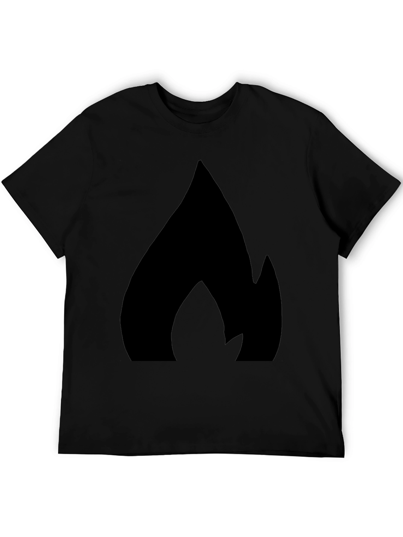 Bold Flame Graphic Black T-Shirt