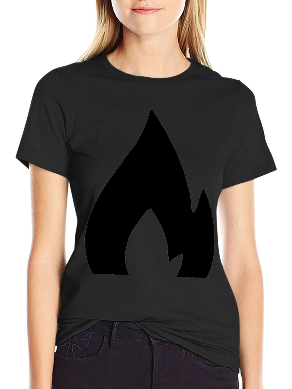 Bold Flame Graphic Black T-Shirt