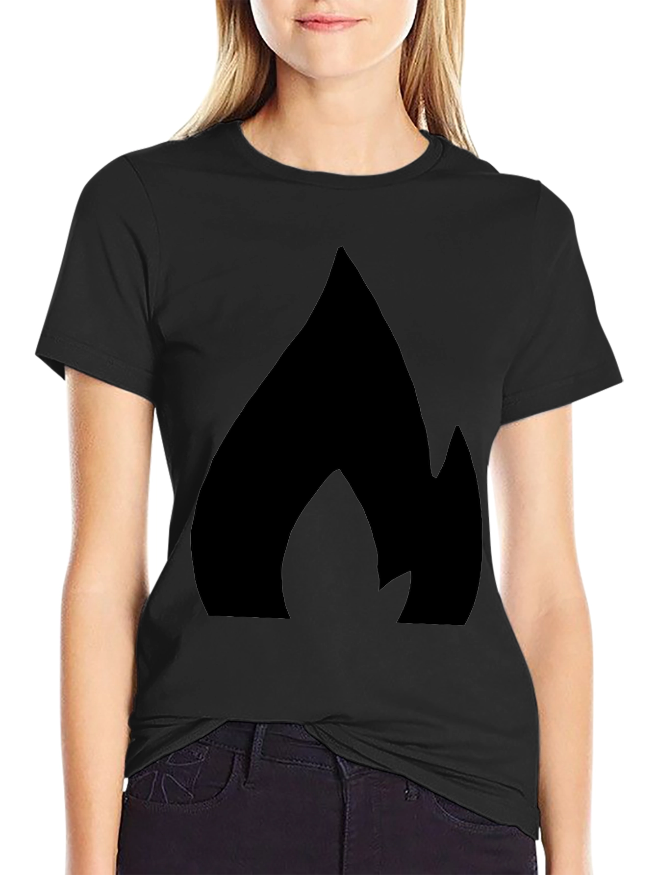 Bold Flame Graphic Black T-Shirt