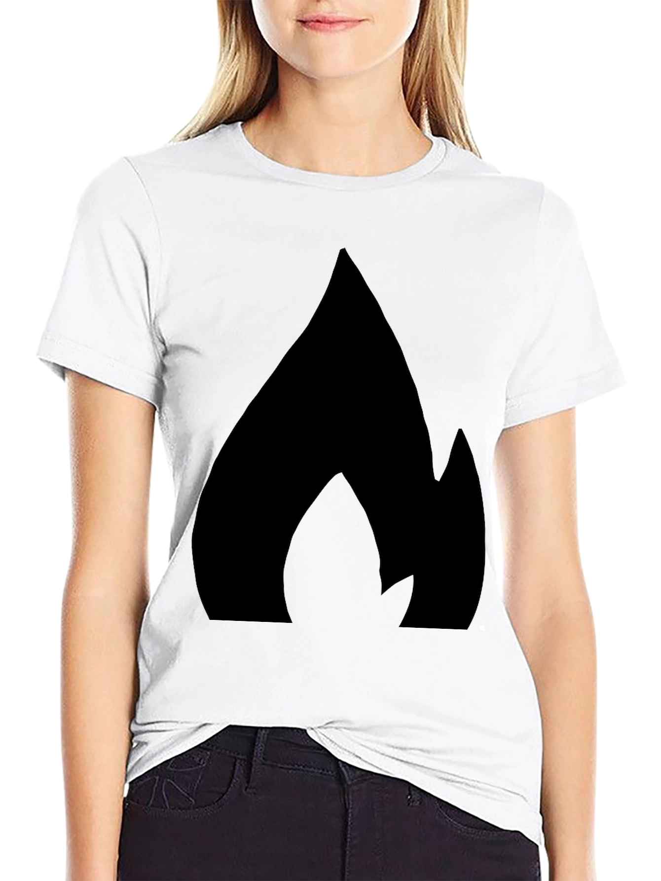 Bold Flame Graphic Black T-Shirt