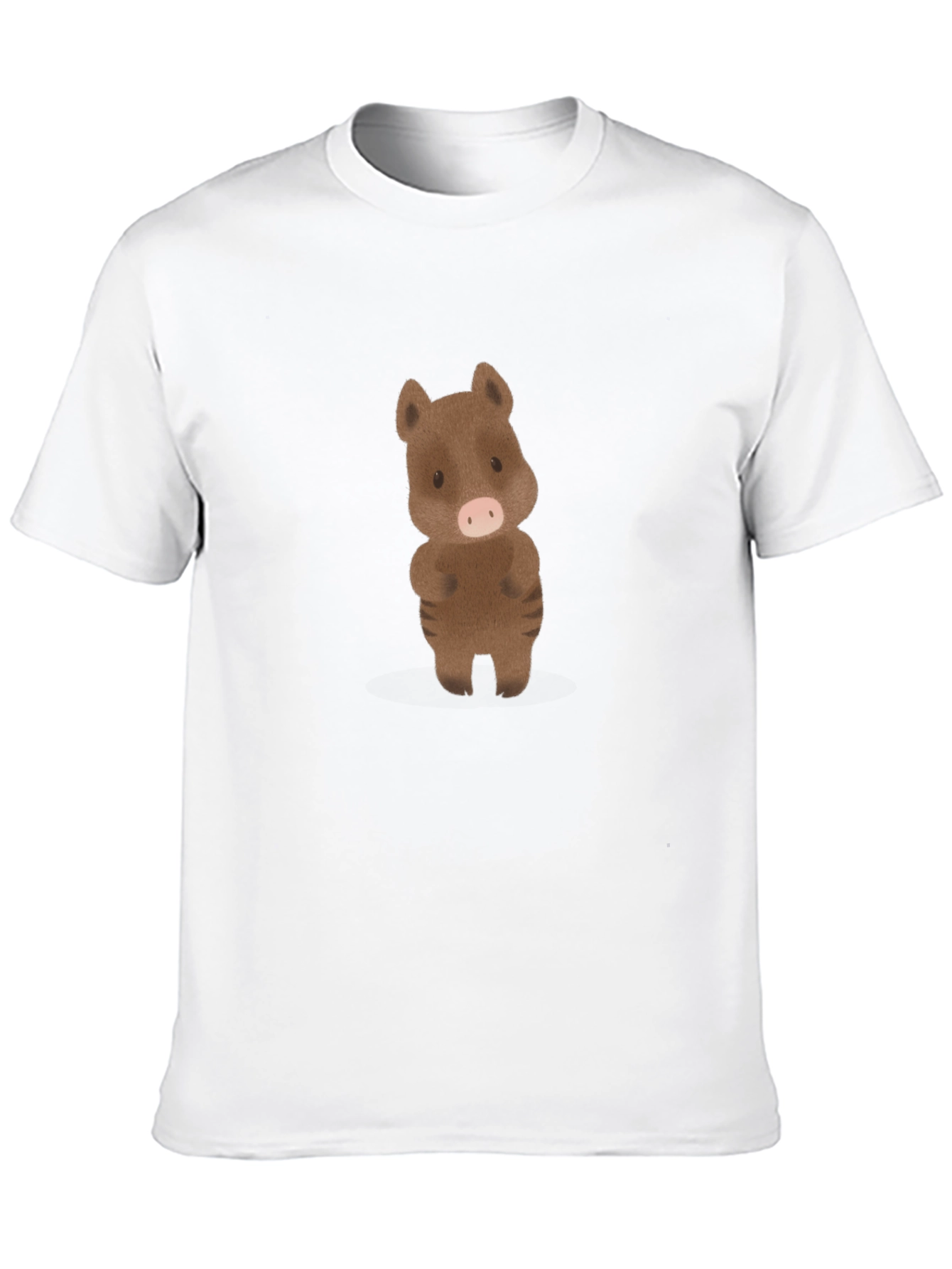 Cute Boar Graphic Tee - Black Cotton Shirt