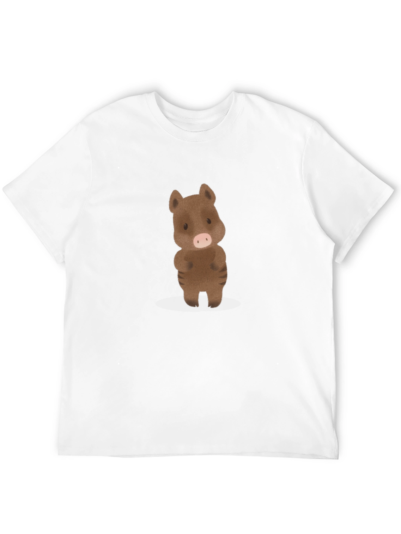 Cute Boar Graphic Tee - Black Cotton Shirt