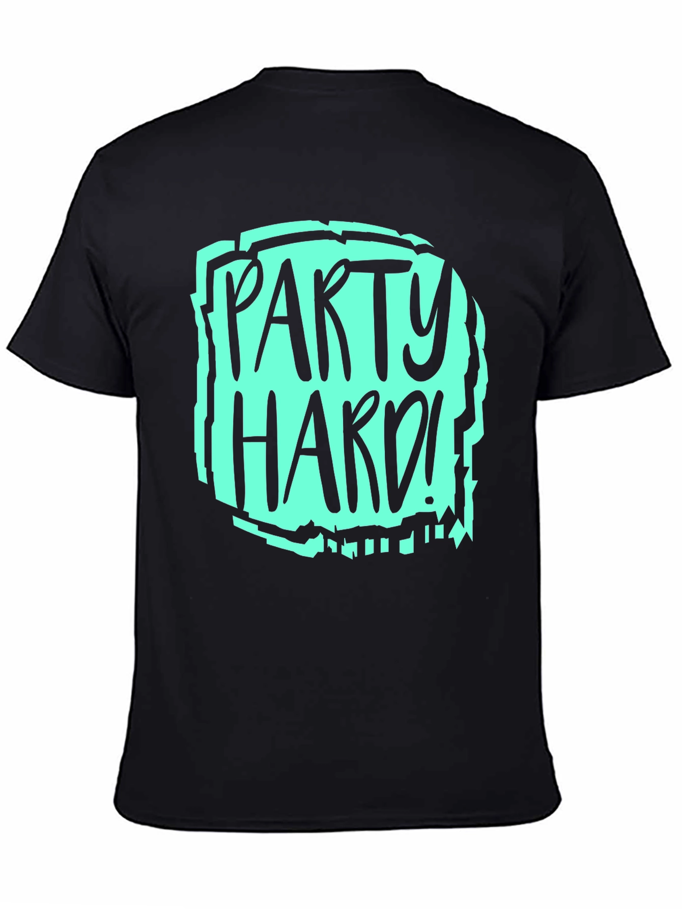 Party Hard Graphic T-Shirt - Black Crew Neck Tee