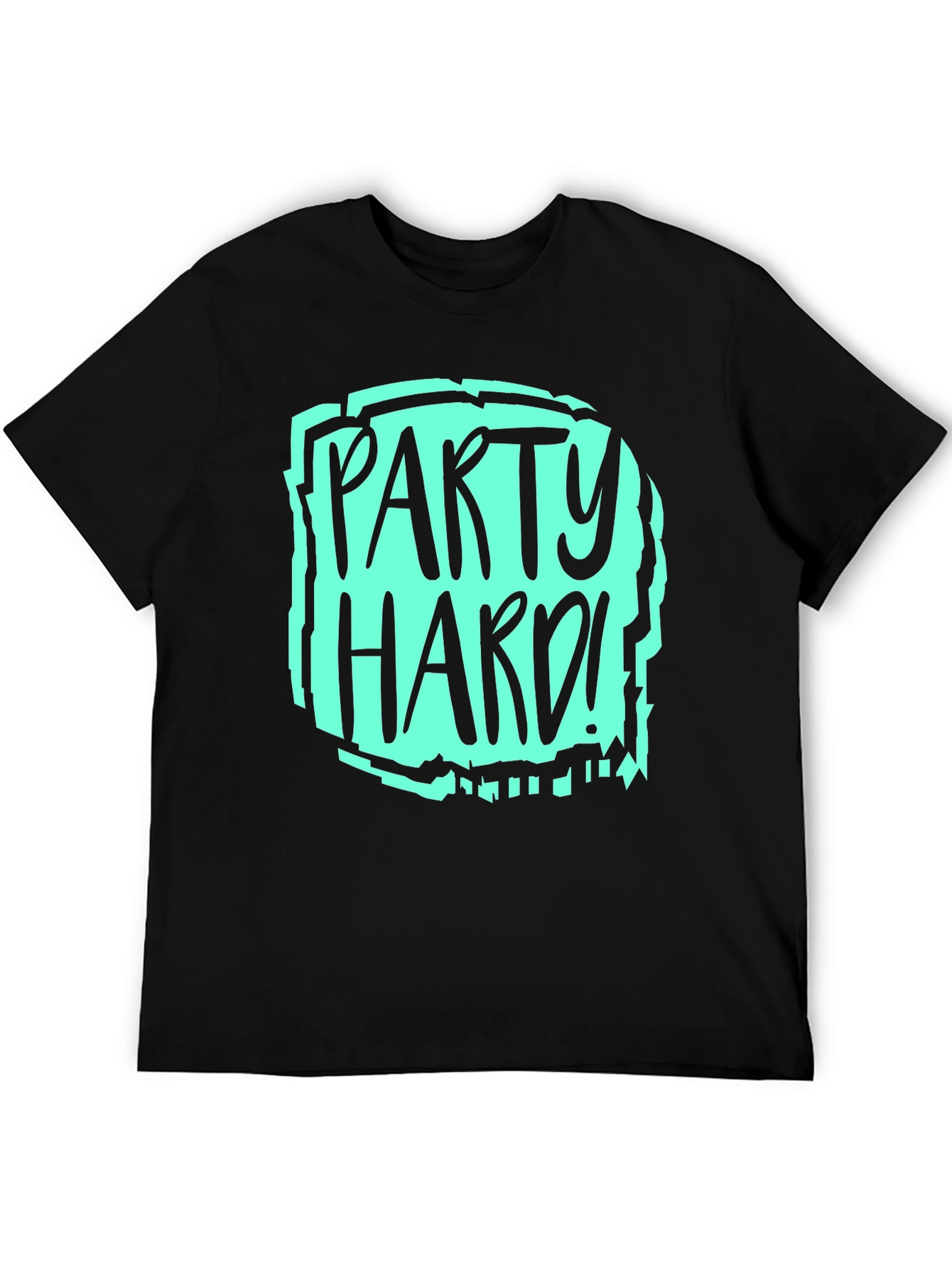 Party Hard Graphic T-Shirt - Black Crew Neck Tee