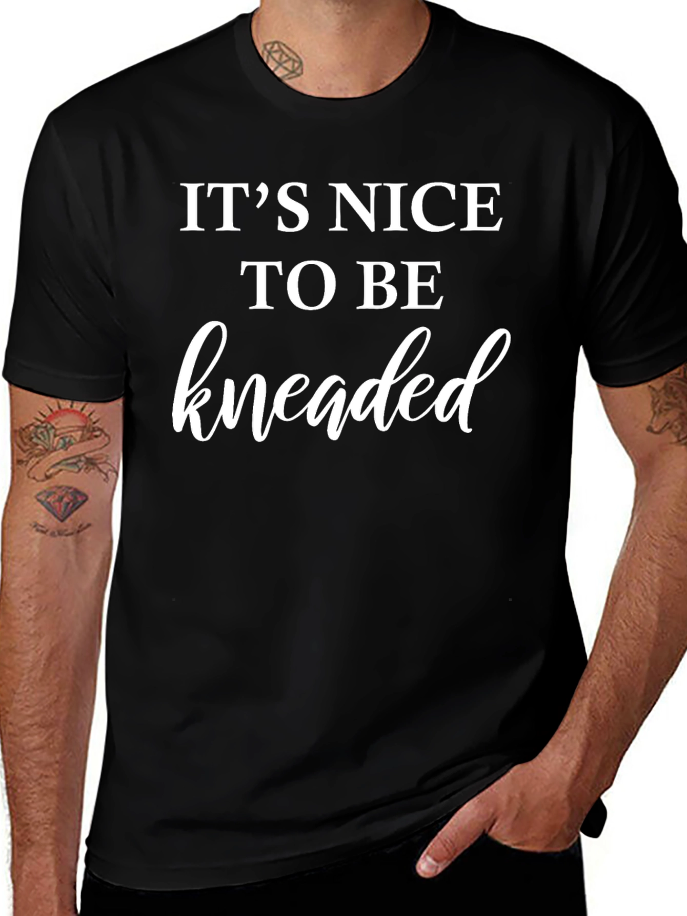 Its Nice To Be Kneaded Black T-Shirt