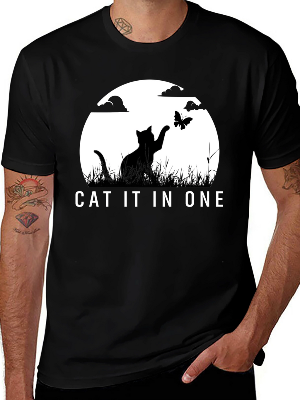 Cat IT in ONE Black Graphic Tee