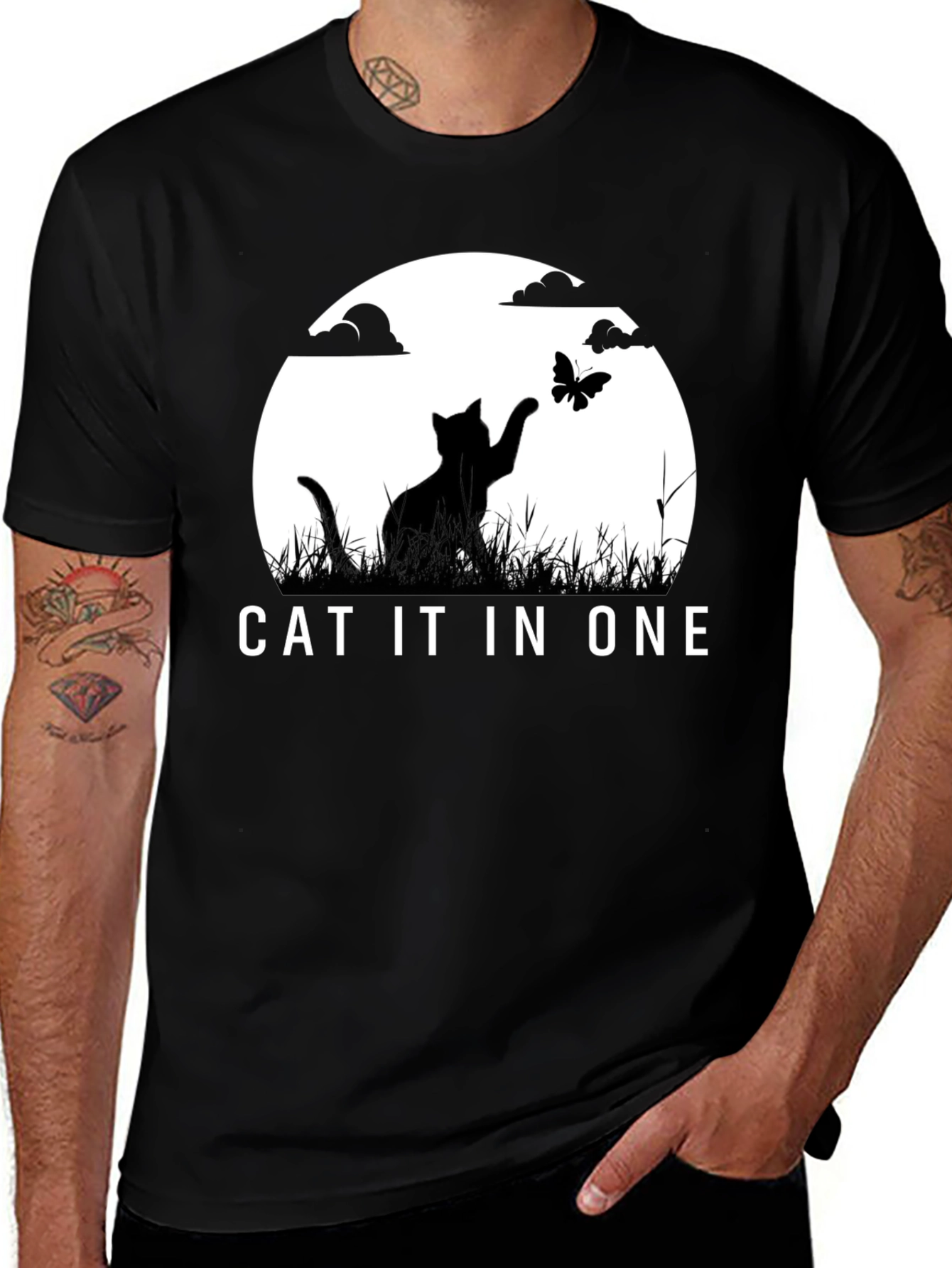 Cat IT in ONE Black Graphic Tee