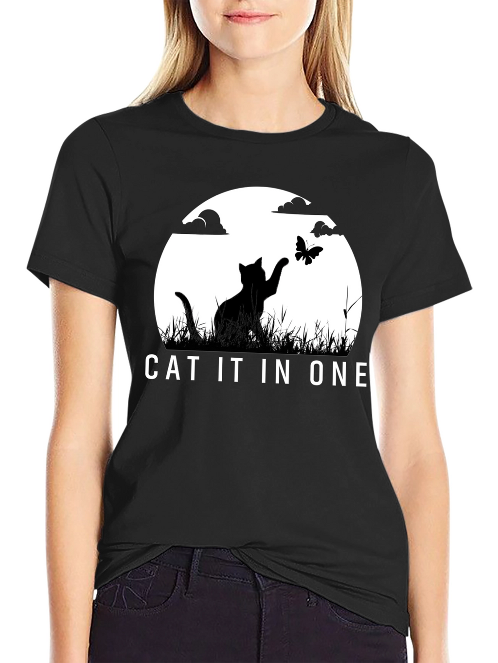 Cat IT in ONE Black Graphic Tee