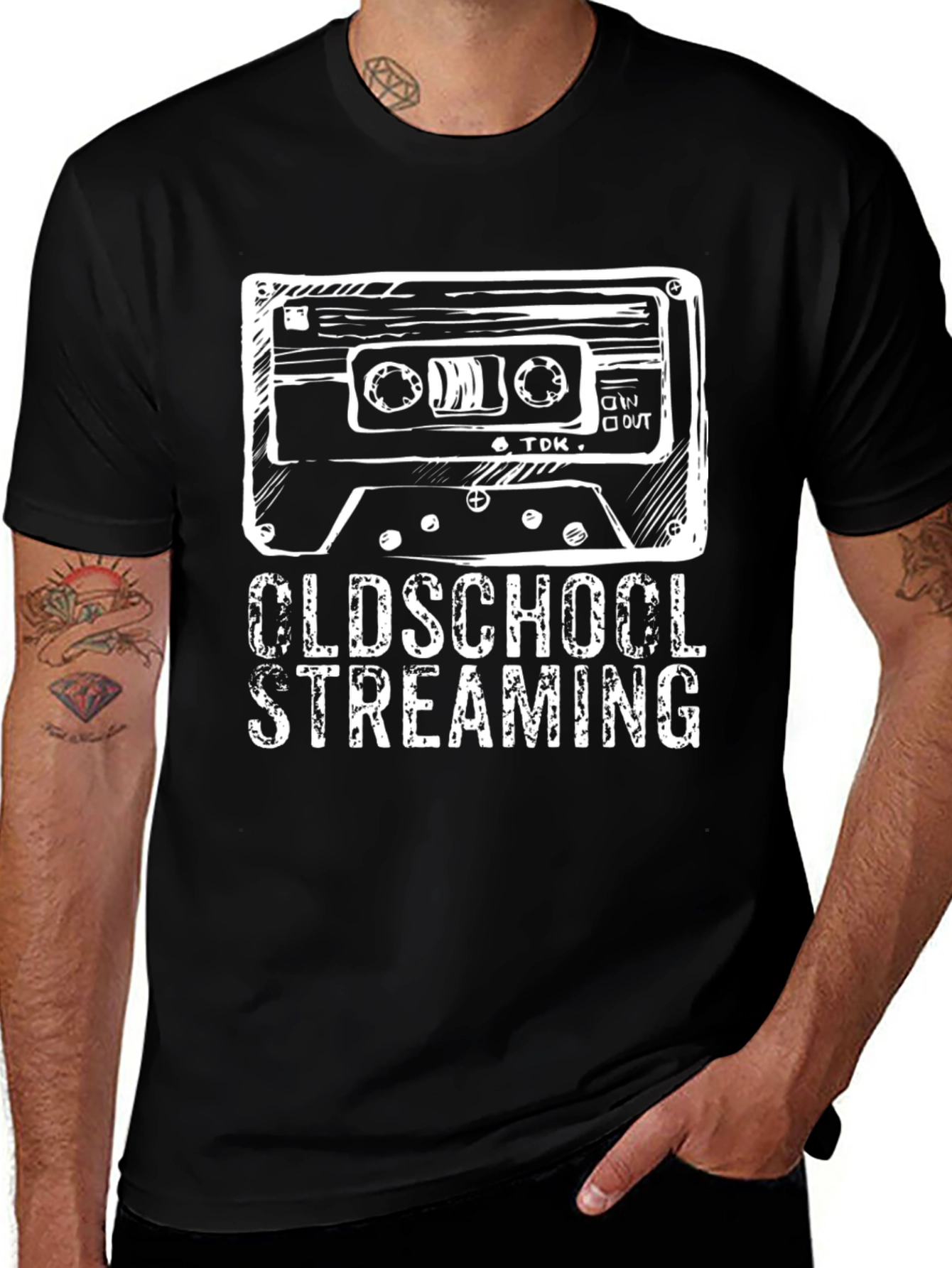 Oldschool Streaming Black T-Shirt