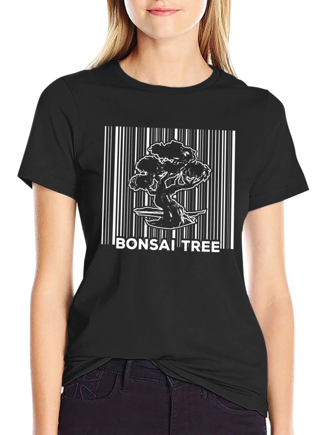 Bonsai Tree Barcode T-Shirt - Unique Graphic Tee