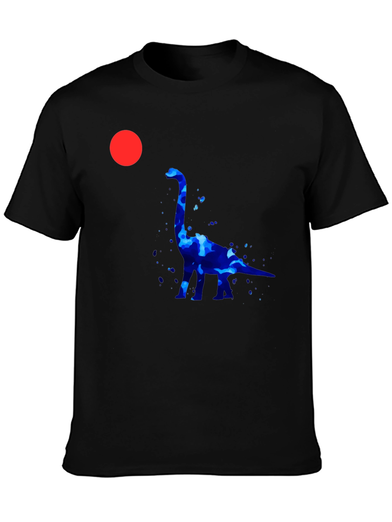 Dino Silhouette Graphic Tee - Black Cotton Casual Shirt