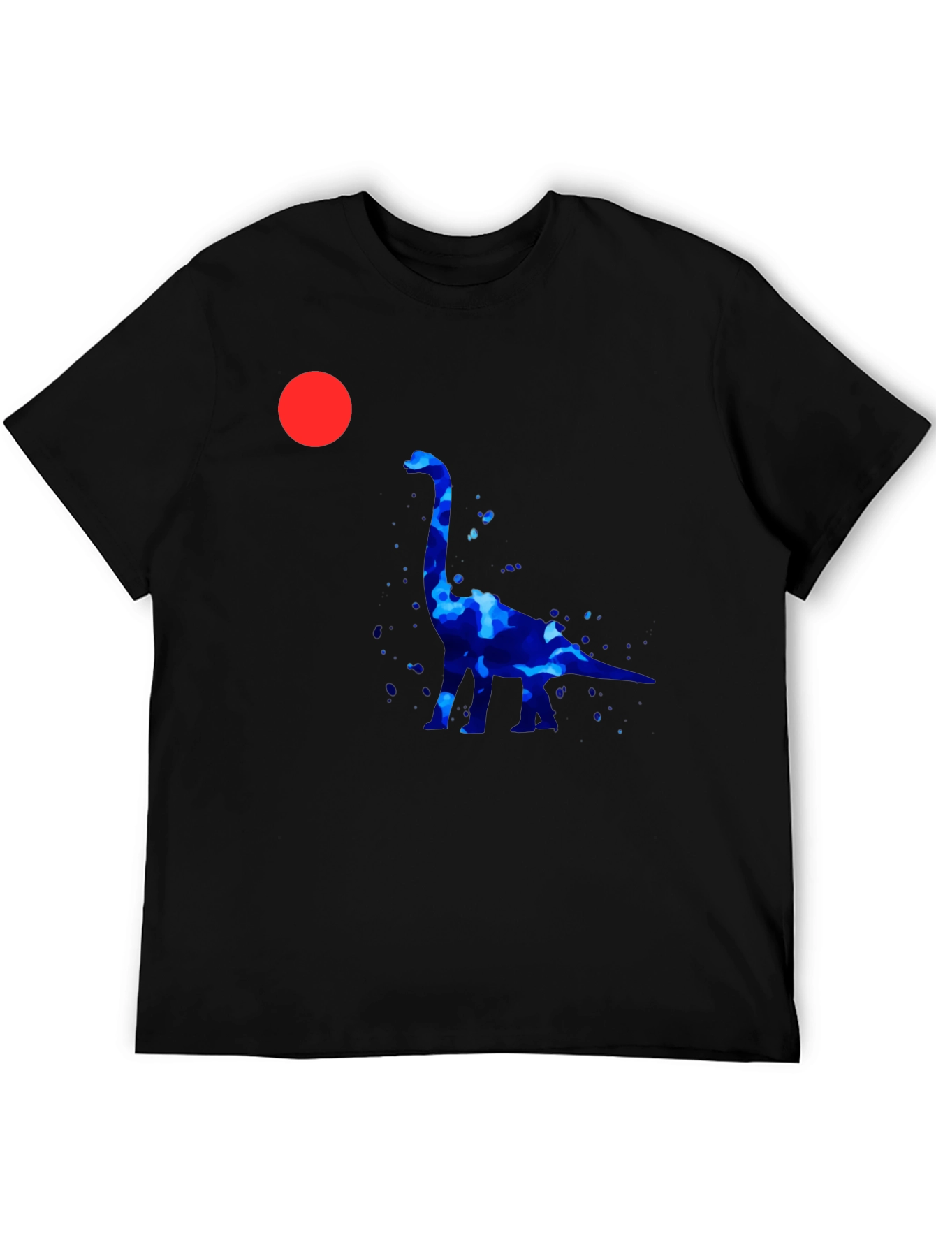 Dino Silhouette Graphic Tee - Black Cotton Casual Shirt