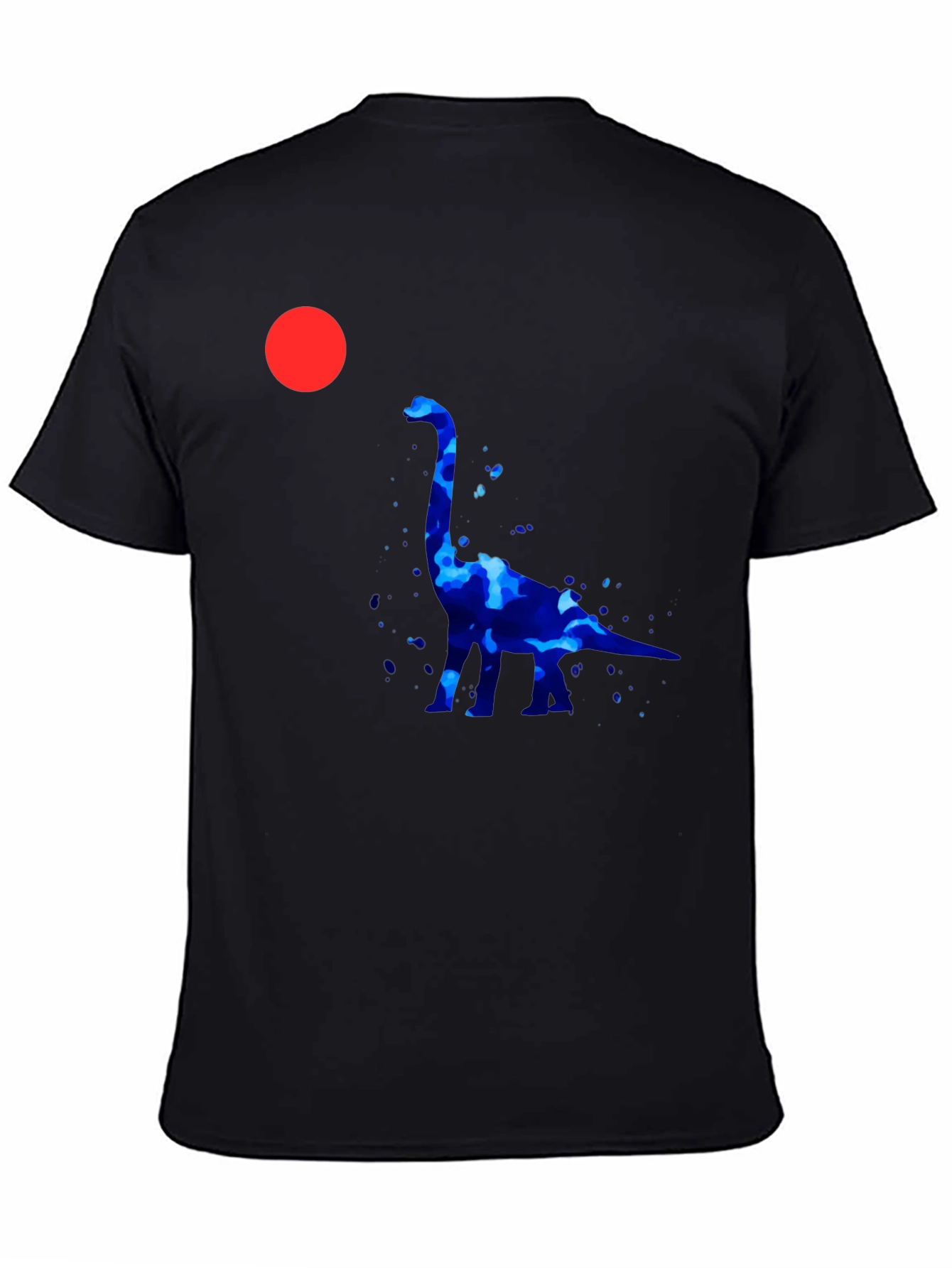 Dino Silhouette Graphic Tee - Black Cotton Casual Shirt