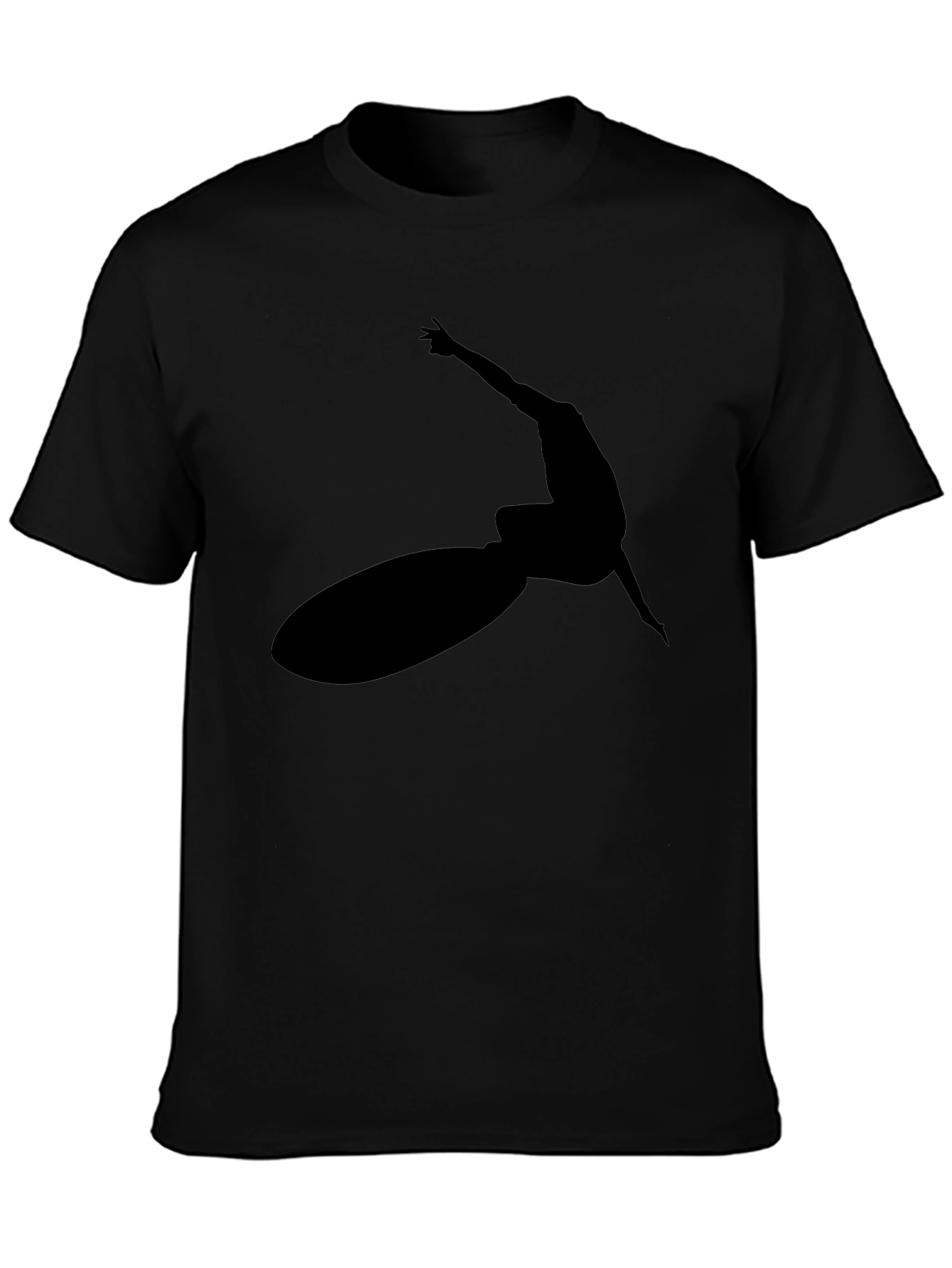Black Surfer Silhouette Graphic Tee