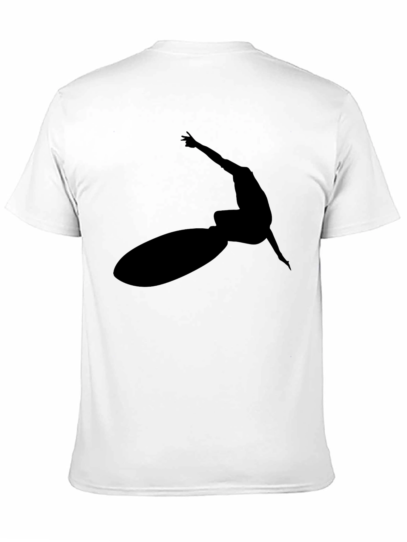 Black Surfer Silhouette Graphic Tee