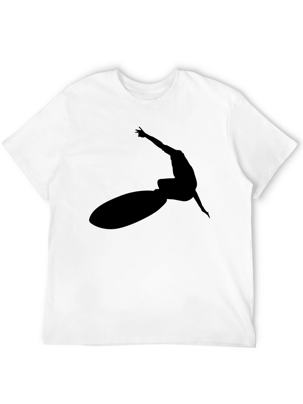 Black Surfer Silhouette Graphic Tee