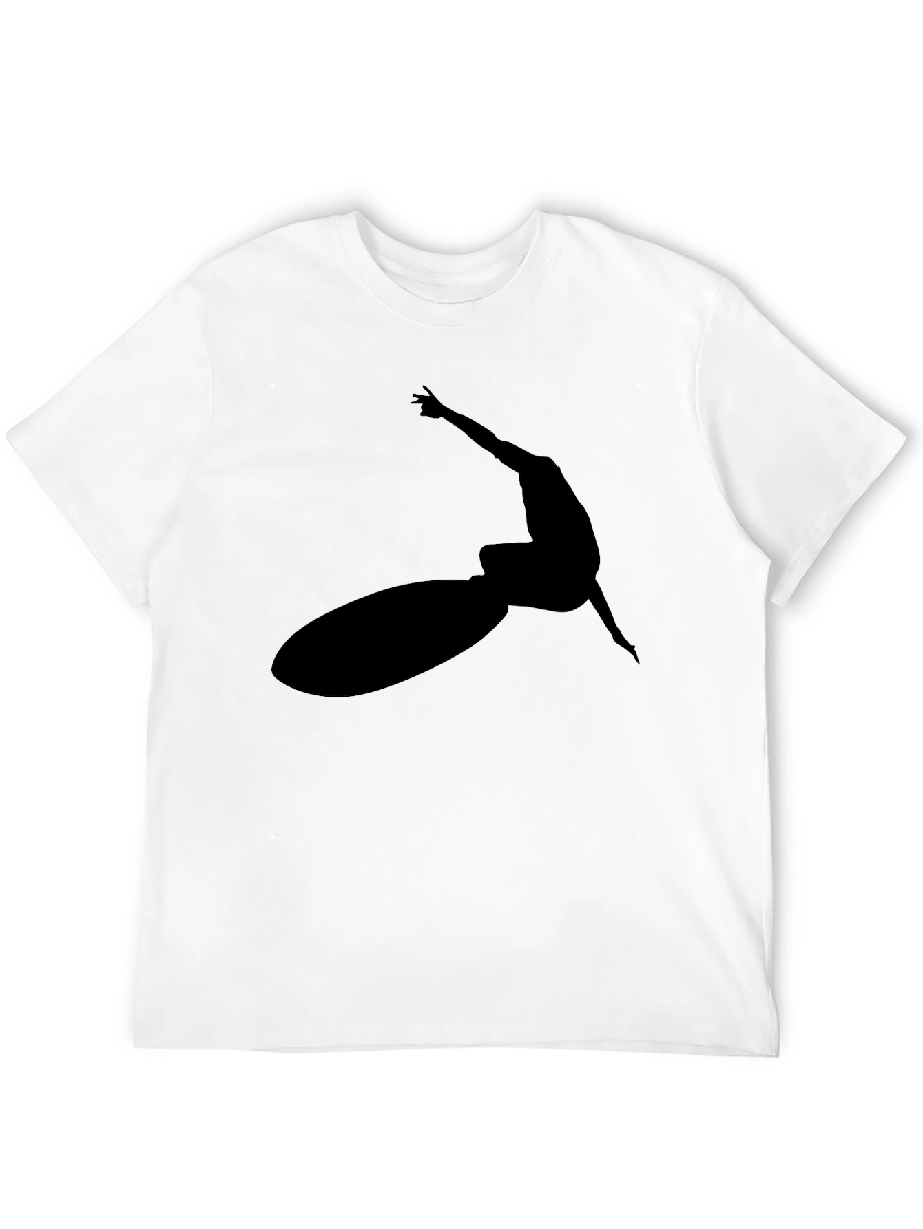 Black Surfer Silhouette Graphic Tee