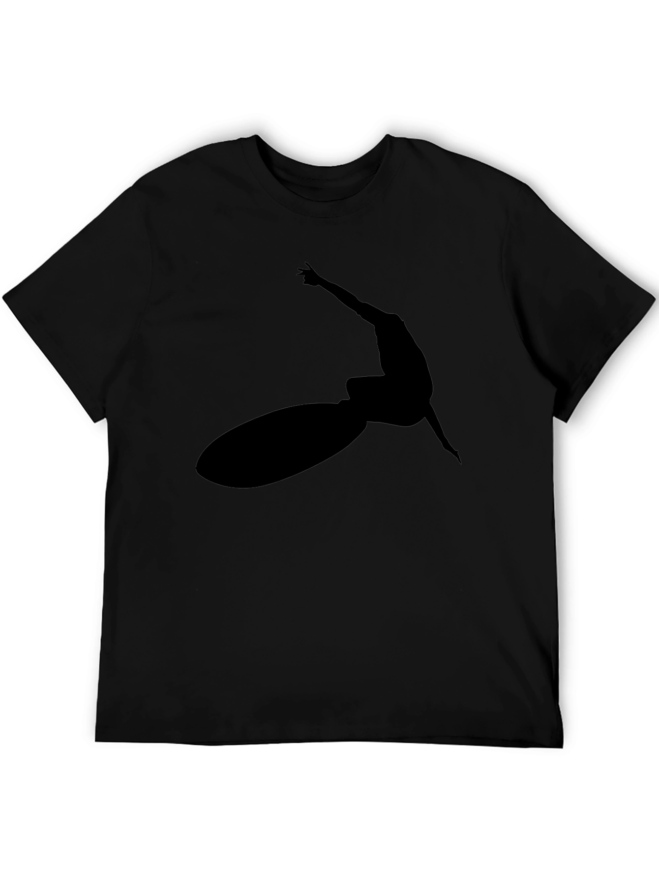 Black Surfer Silhouette Graphic Tee