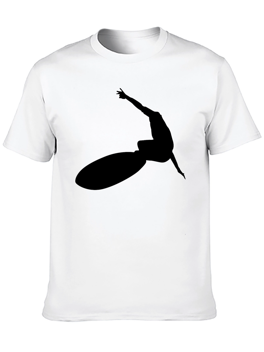Black Surfer Silhouette Graphic Tee