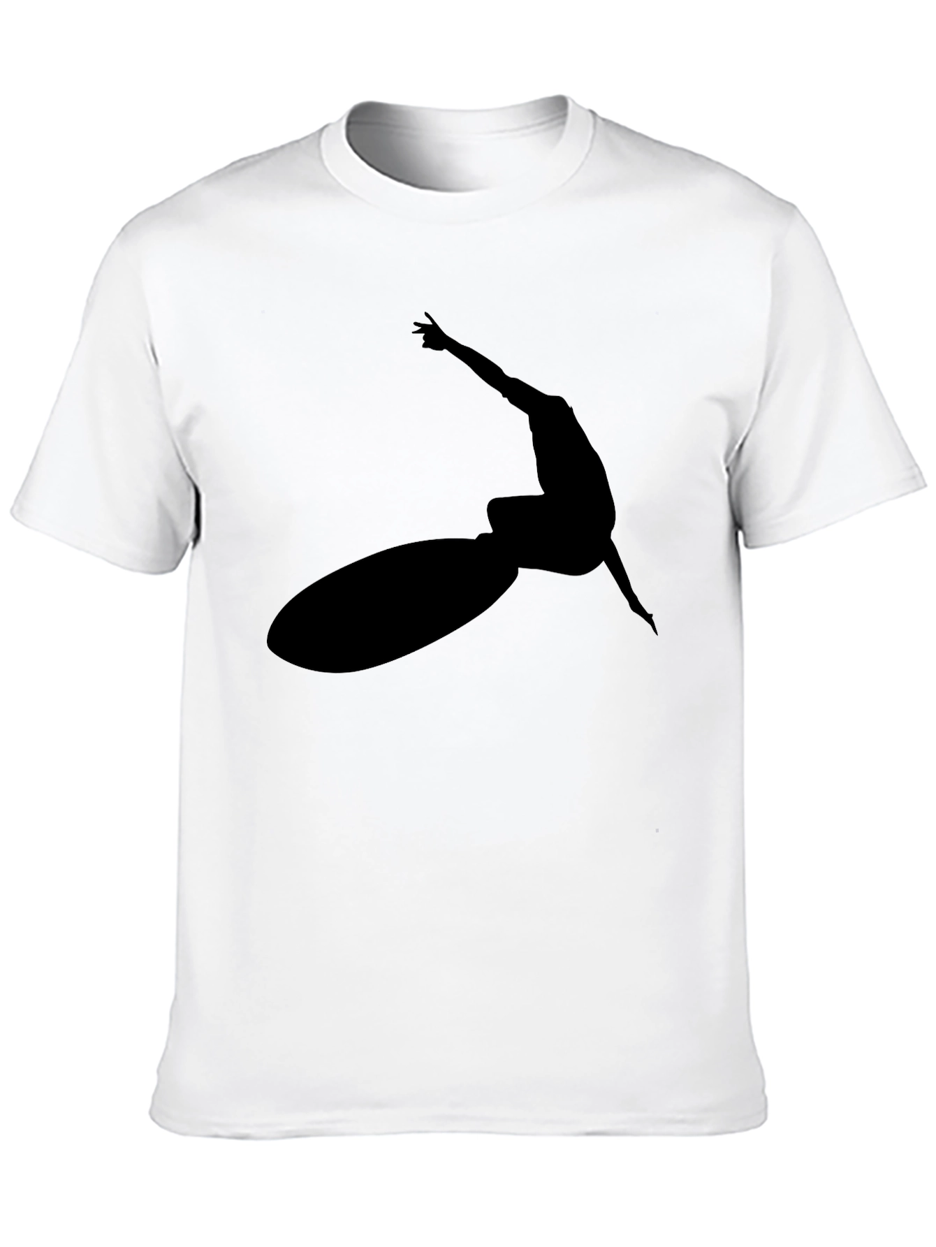 Black Surfer Silhouette Graphic Tee